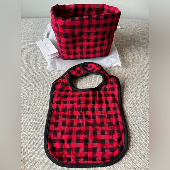 New Baby Ralph Lauren Plaid Footie,Hat,Bib & Bag Gift Set - Picture 7 of 7